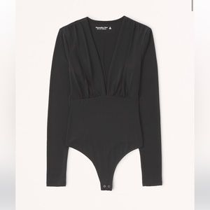 Abercrombie Black Deep V Seamless Bodysuit